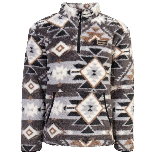 Hooey Men's Grey Aztec Fleece Pullover