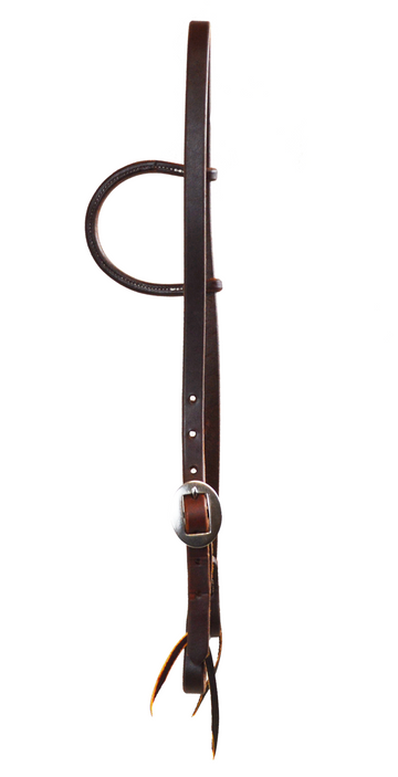 5/8" Single Steel Buckle Slip Ear Dark Oil Headstall