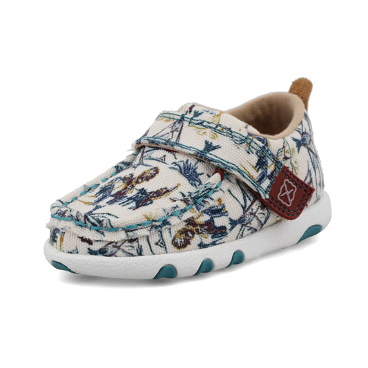 Twisted X Infant Hooey Ivory & Turquoise Driving Moc