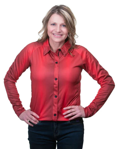 Women's Metallic Red Air Conditioned Shirt