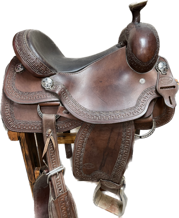 Used Len Brown Roper Saddle, 15"