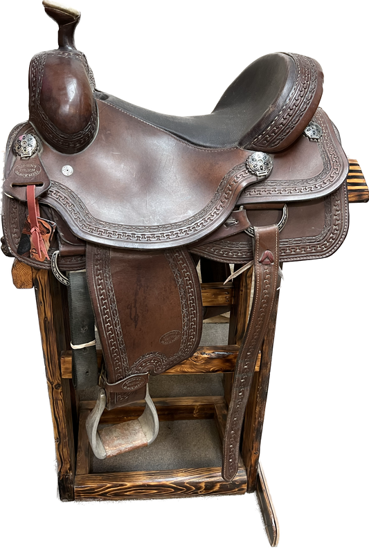 Used Len Brown Roper Saddle, 15"