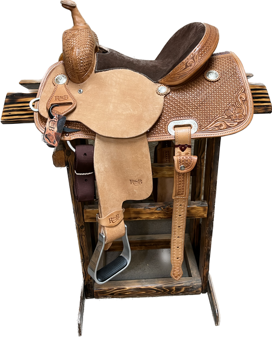 R Bar B Barrel Saddle,13.5"