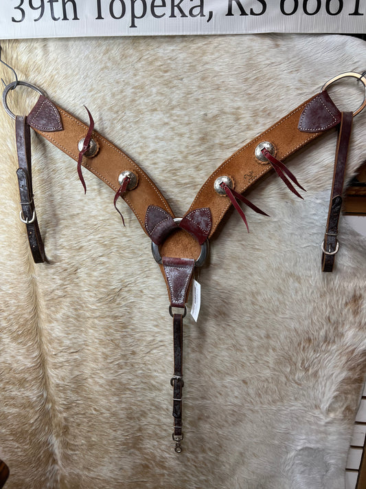 2 3/4" Breastcollar Roughout With Strings and Conchos