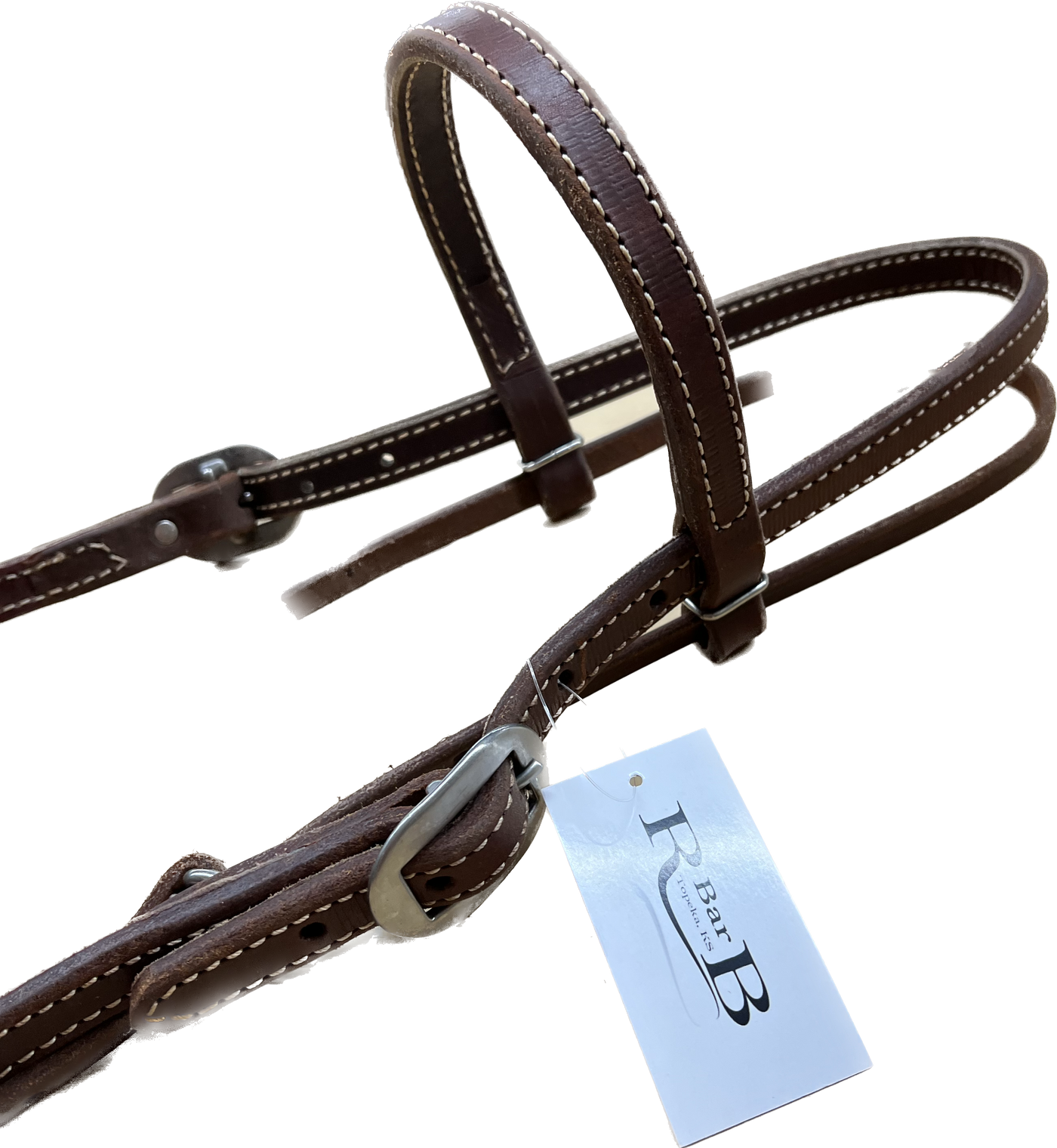 Heavy Harness Doubled and Stitched Headstall