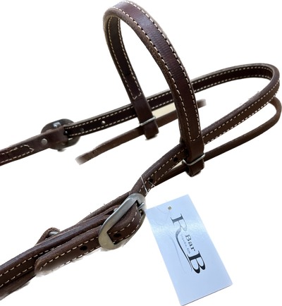 Heavy Harness Doubled and Stitched Headstall