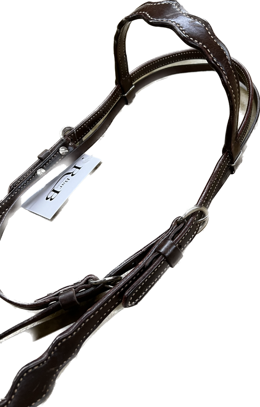 Shaped Browband and Side Cheek Headstall Dark Brown