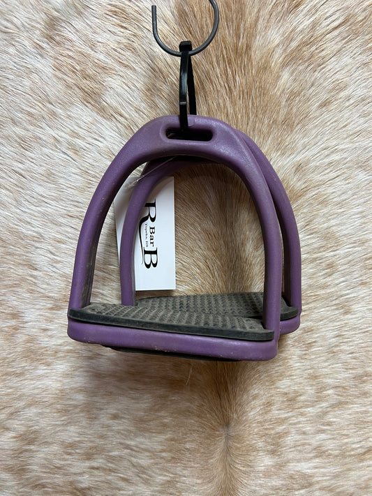 Used Synthetic Purple English Stirrups