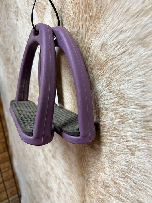 Used Synthetic Purple English Stirrups