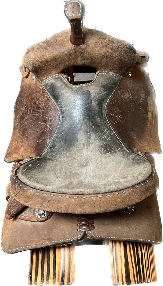 Used R Bar B Barrel Saddle 15"