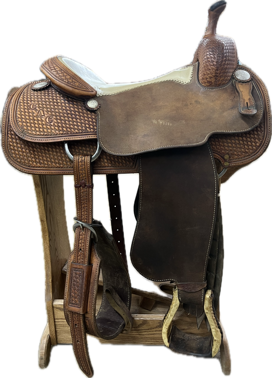 Used Trophy Tack Jay Nordley Ranch Cutter Saddle, 16"