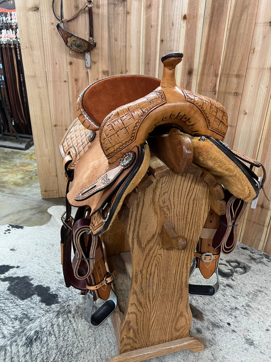 R Bar B Barrel Saddle, 14.5" Seat