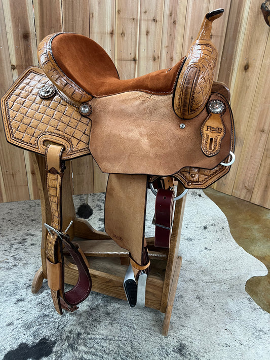 R Bar B Barrel Saddle, 14.5" Seat
