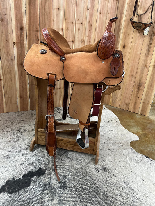 R Bar B Barrel Saddle, 15" Seat