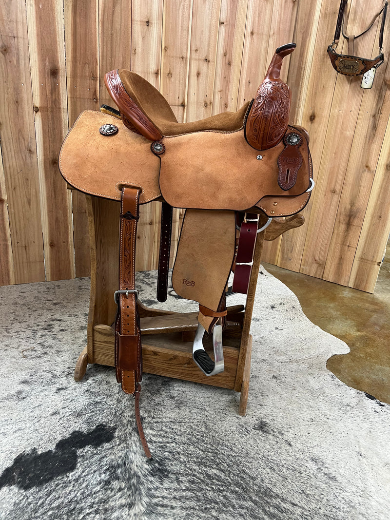 R Bar B Barrel Saddle, 15" Seat