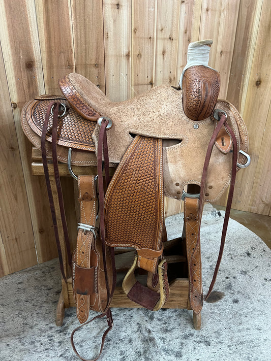 Heart O Texas Seat Rig Ranch Saddle, 14" Seat