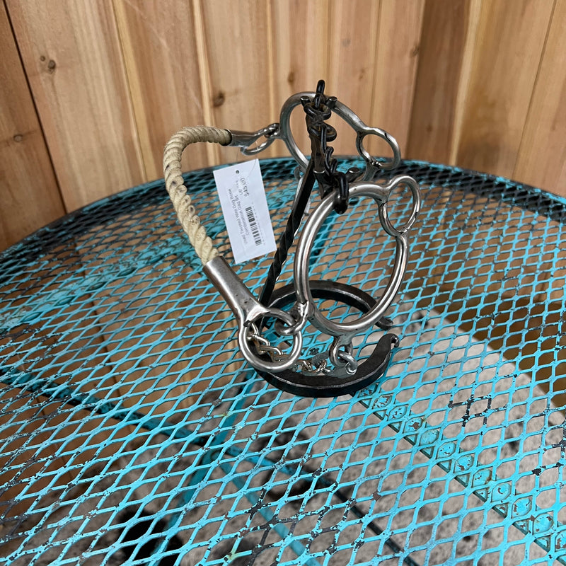 Used Twisted Wire Dog Bone Combination Gag Bit