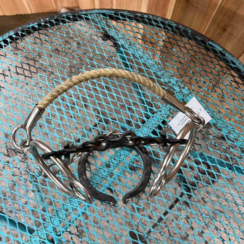 Used Twisted Wire Dog Bone Combination Gag Bit