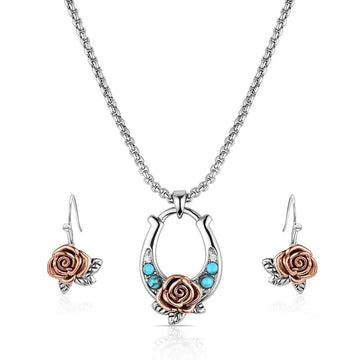 Montana Silversmiths Ride for the Roses Jewelry Set