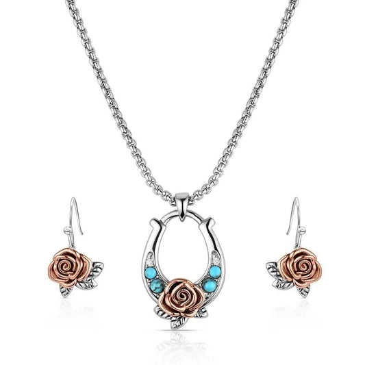 Montana Silversmiths Ride for the Roses Jewelry Set