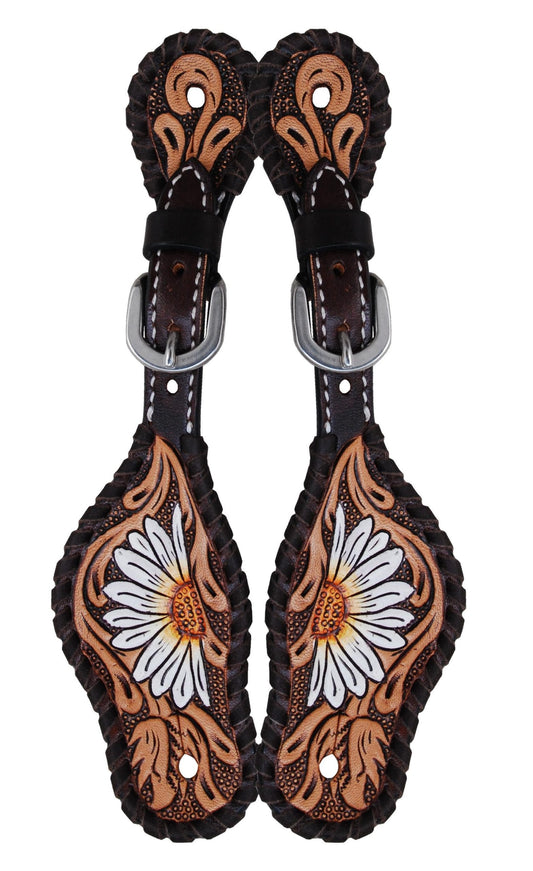 Rafter T Kid's Painted Daisy Flower Spur Strap