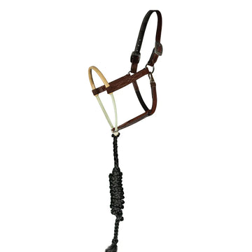 Professional's Choice Chocolate Roughout Leather Halter w/ Double Rawhide Noseband