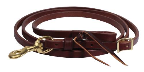 PC Ranch Heavy Oil Harness Leather Roping Reins-1/2"