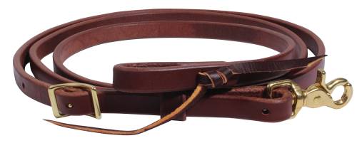 PC Ranch Heavy Oil Harness Leather Roping Reins-1/2"