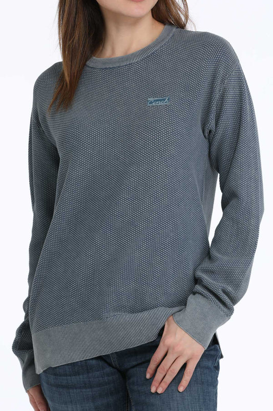 Cinch Women's Light Blue Jacquard Pullover