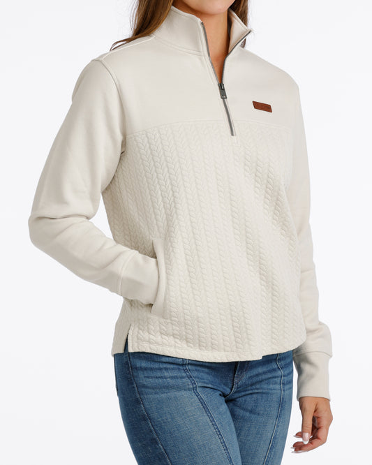 Cinch Women's 1/4 Zip Cream Pullover