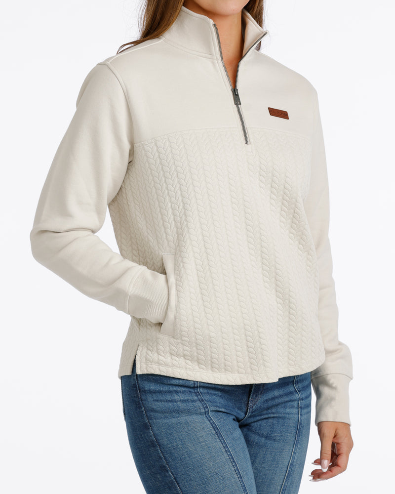 Cinch Women's 1/4 Zip Cream Pullover