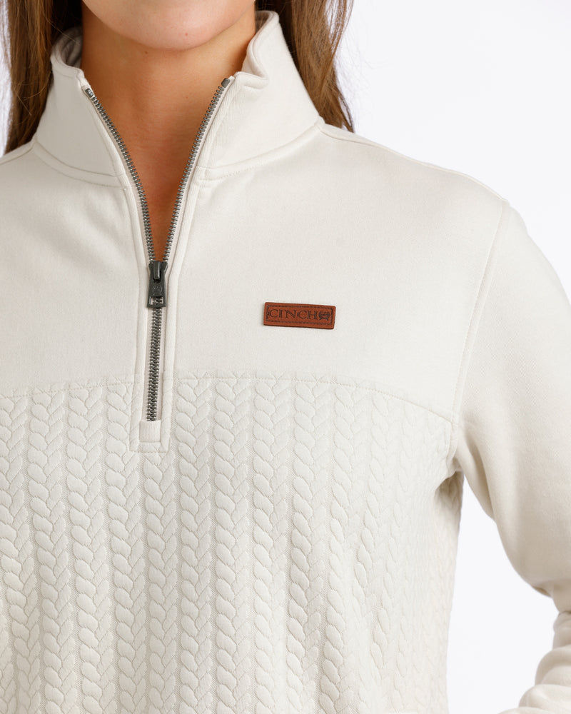 Cinch Women's 1/4 Zip Cream Pullover