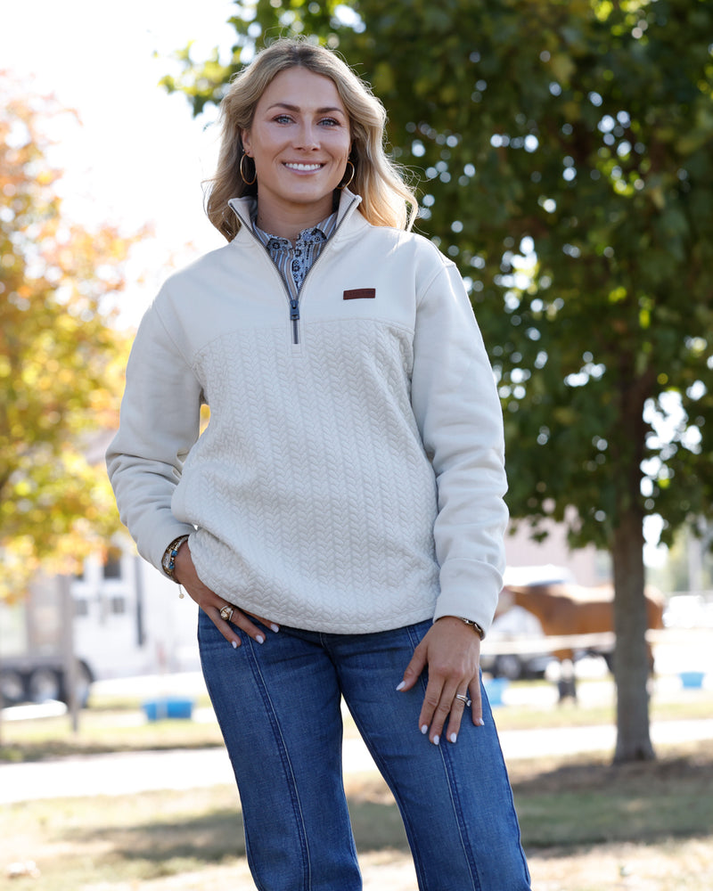 Cinch Women's 1/4 Zip Cream Pullover