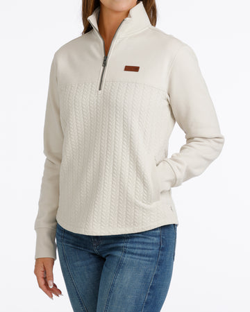 Cinch Women's 1/4 Zip Cream Pullover