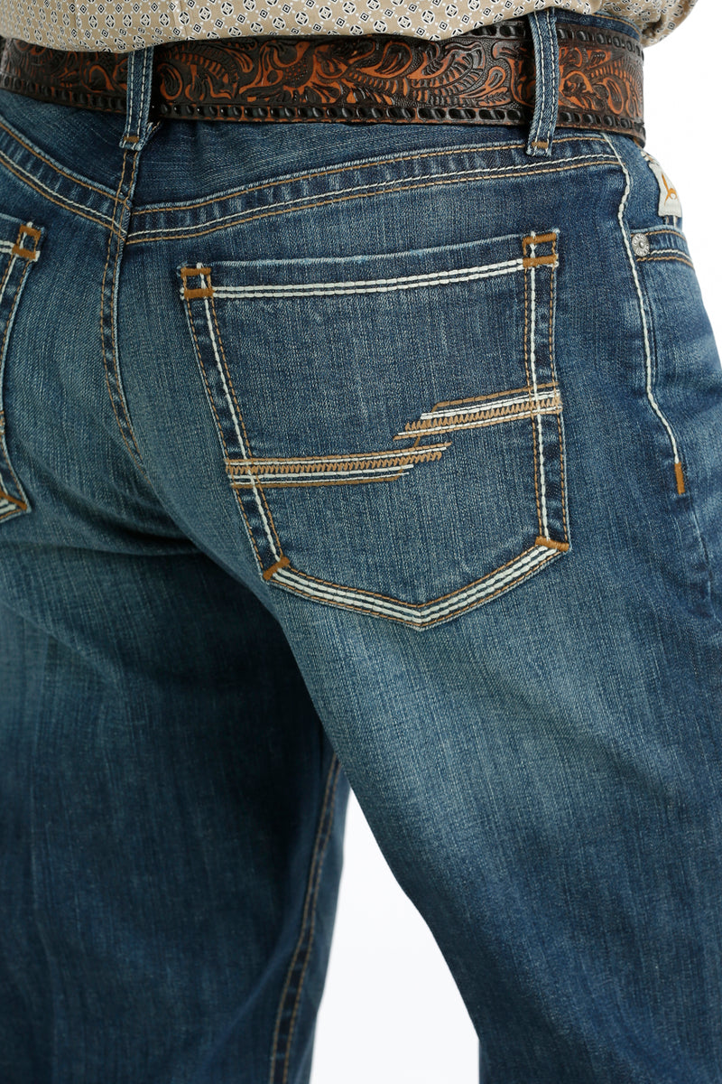 Cinch Men's Dark Stonewash Relaxed Fit Grant Jeans