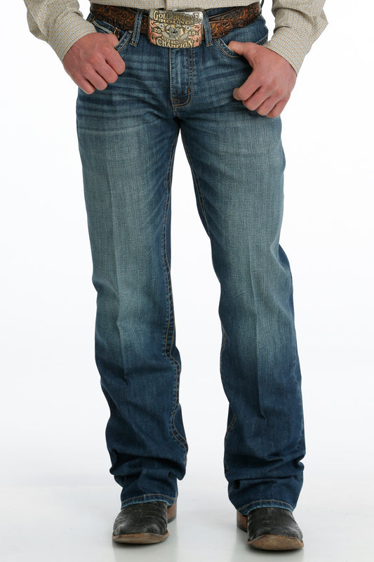 Cinch Men's Dark Stonewash Relaxed Fit Grant Jeans