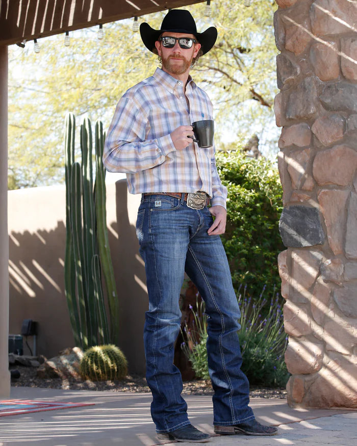 Cinch Men's Ian Stretch Slim Fit Dark Stonewash Jeans