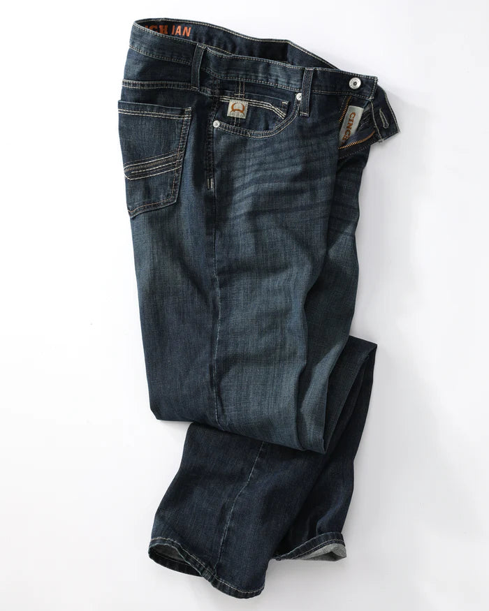 Cinch Men's Ian Stretch Slim Fit Dark Stonewash Jeans