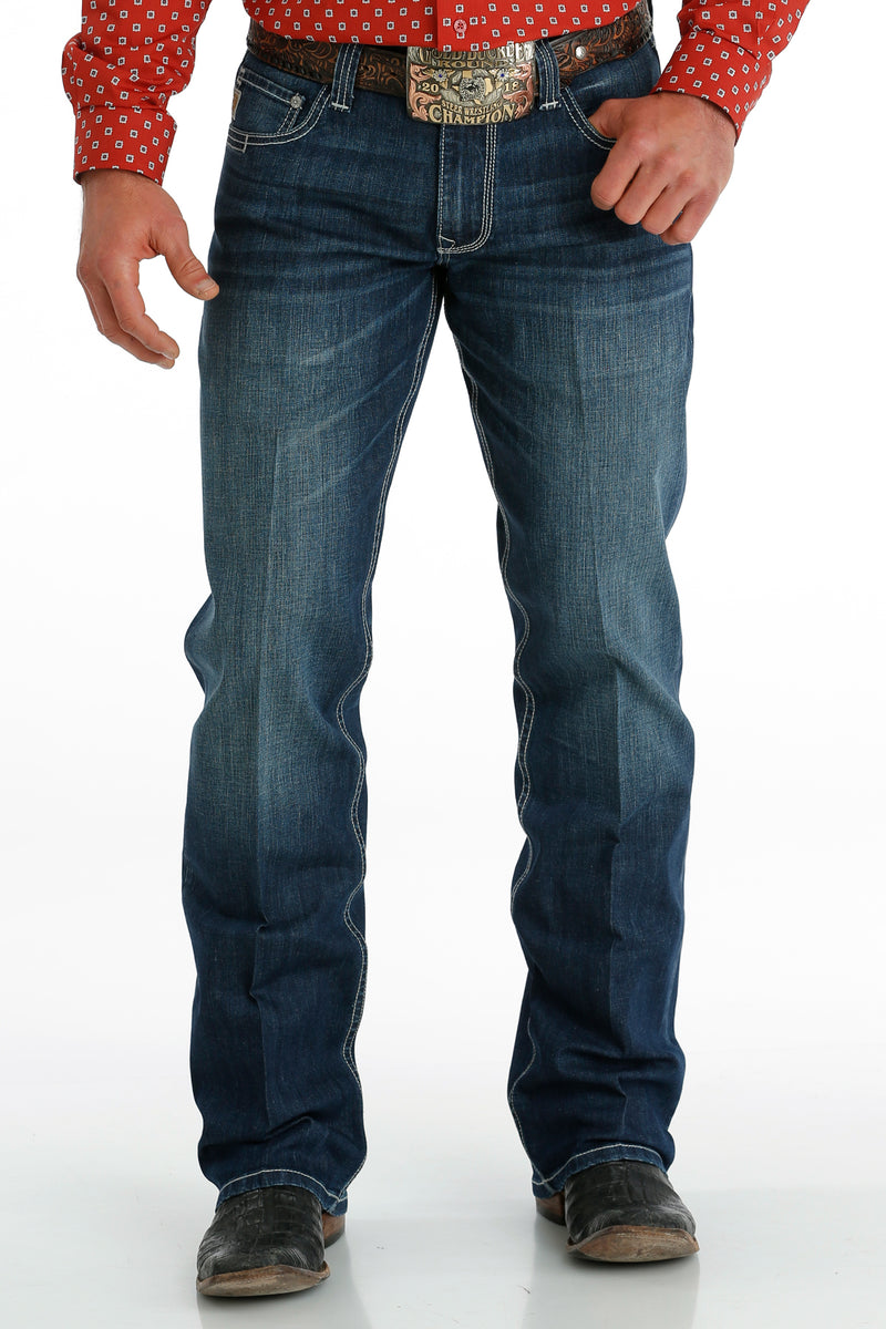 Cinch Men's Carter 2.0 Relaxed Bootcut Jeans-Dark Stonewash
