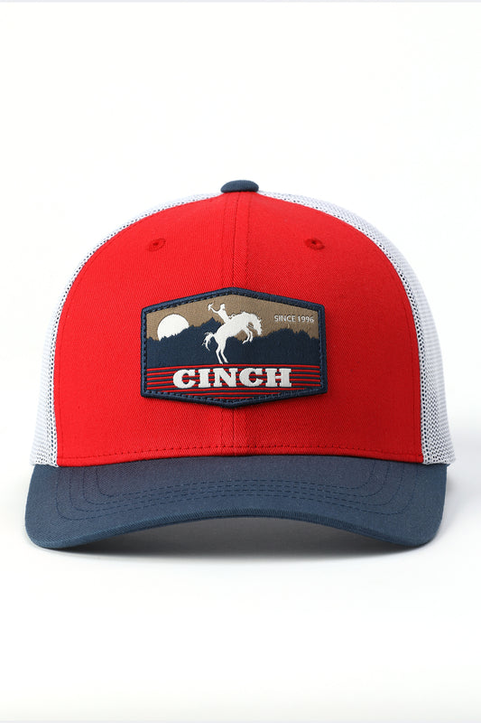 Cinch Red Horizon Trucker Ball Cap