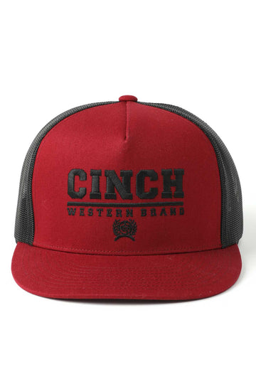 Cinch Men's Red Western Brand Trucker Ball Cap