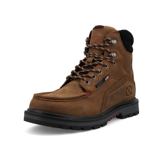 Twisted X Men's 6" Black & Brown Lace-Up Waterproof Work Boot