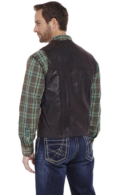 Cripple Creek Men's Antique Suede Leather Vest