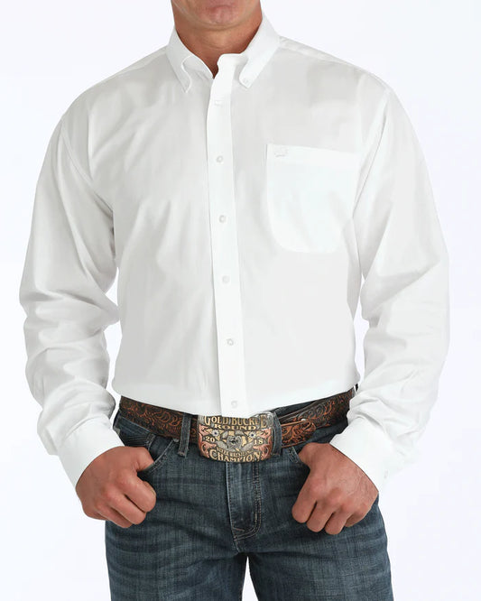 Cinch Men's Solid White Button-Down Western Shirt
