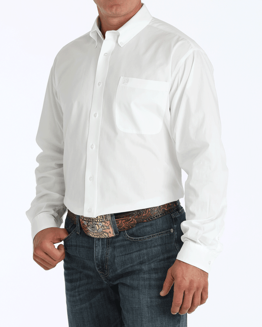 Cinch Men's Solid White Button-Down Western Shirt