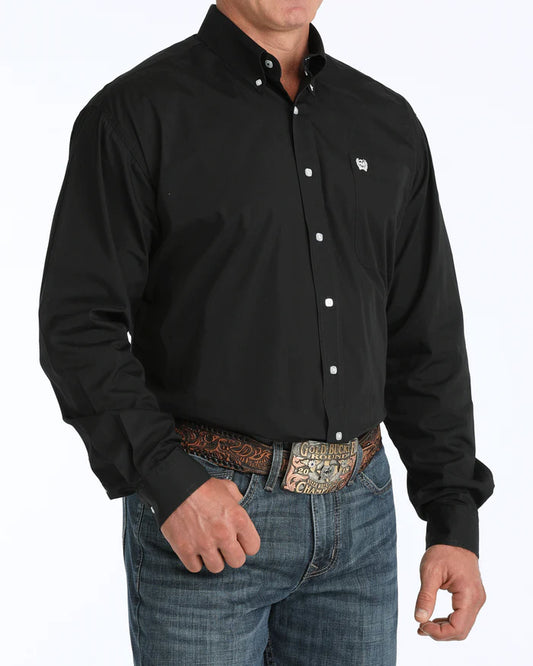 Cinch Men's Solid Black Button-Down Western Shirt