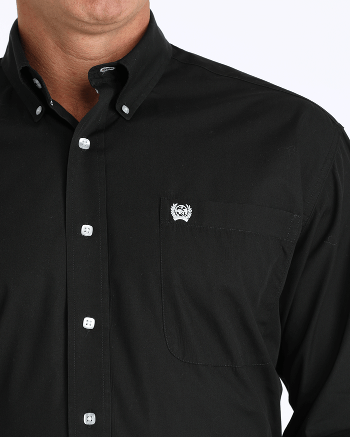 Cinch Men's Solid Black Button-Down Western Shirt