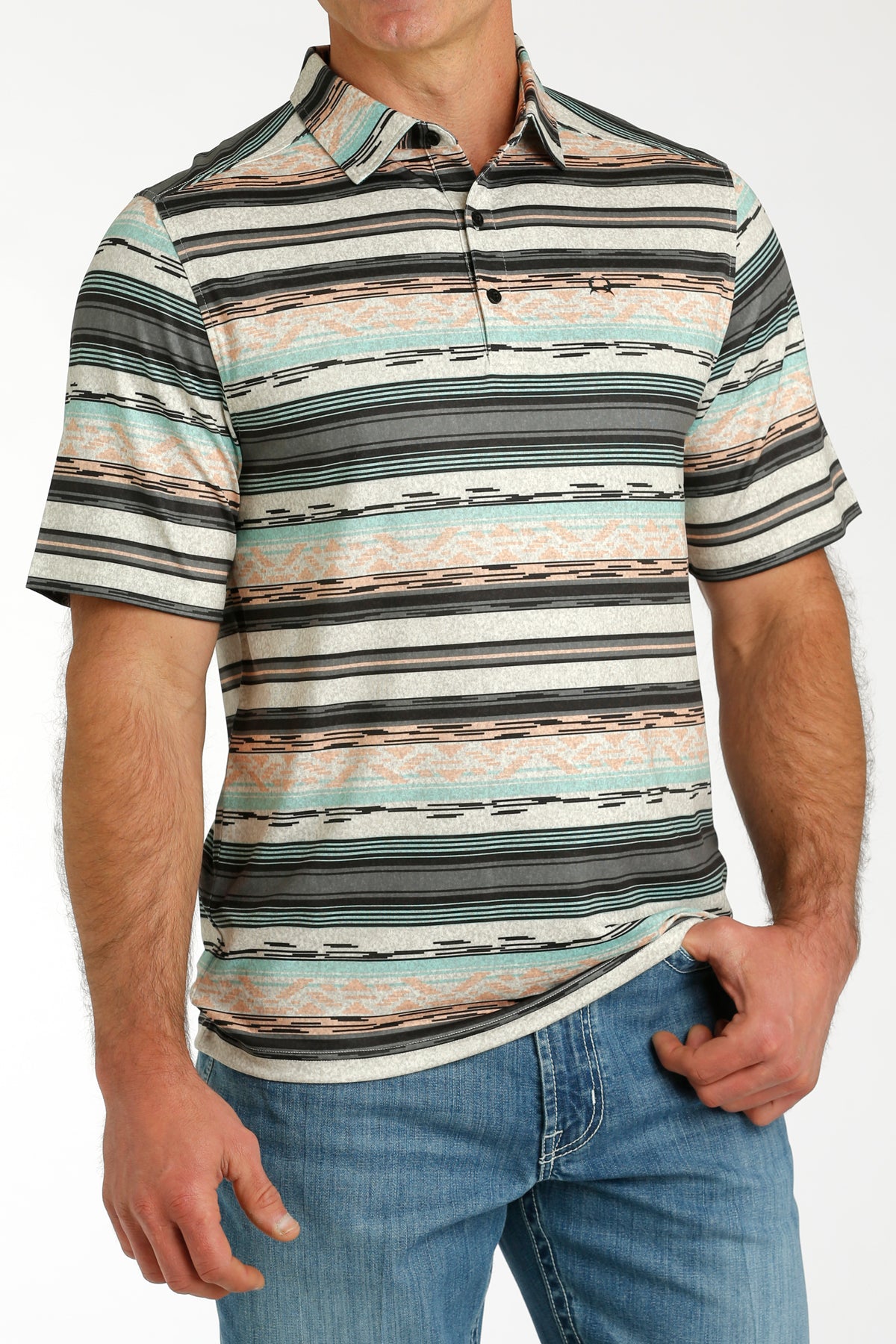 Cinch Men's ArenaFlex Multicolor Stripe Polo Shirt