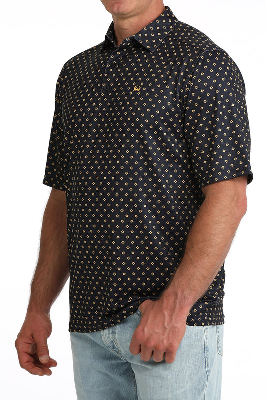 Cinch Men's ArenaFlex Navy Foulard Print Polo Shirt