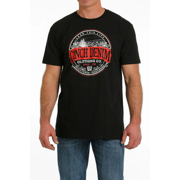 Cinch Men's Black Denim Co. Logo Graphic T-Shirt
